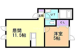Abeninsakura 1LDKの間取図画像