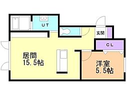 ソルナ 1LDKの間取図画像