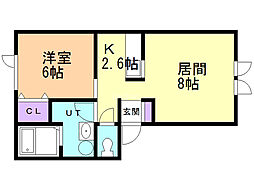 ラフィーネ 1LDKの間取図画像