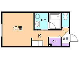 アランチーニ 1Kの間取図画像