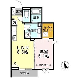 東武伊勢崎線 東向島駅 徒歩9分の賃貸アパート 1階1LDKの間取り