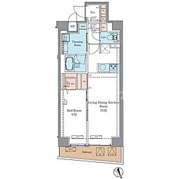 JR総武線 平井駅 徒歩9分の賃貸マンション 4階1LDKの間取り
