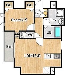 都営新宿線 森下駅 徒歩5分の賃貸マンション 9階1LDKの間取り