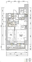 東京メトロ半蔵門線 住吉駅 徒歩6分の賃貸マンション 6階1LDKの間取り