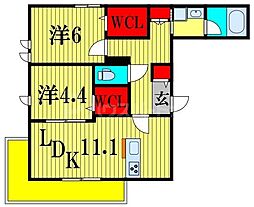東京メトロ半蔵門線 押上駅 徒歩7分の賃貸マンション 3階2LDKの間取り