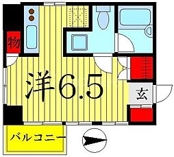 JR総武本線 錦糸町駅 徒歩14分の賃貸マンション 8階ワンルームの間取り