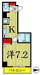 東京メトロ半蔵門線 押上駅 徒歩16分の賃貸マンション 4階1Kの間取り