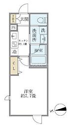 JR総武線 新小岩駅 徒歩4分の賃貸マンション 2階1Kの間取り