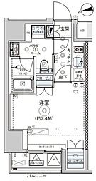 東京メトロ銀座線 浅草駅 徒歩11分の賃貸マンション 4階1Kの間取り