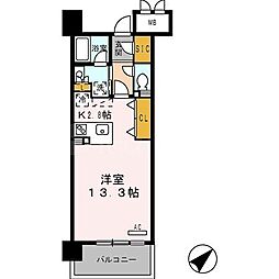 東京メトロ有楽町線 豊洲駅 徒歩6分の賃貸マンション 3階ワンルームの間取り