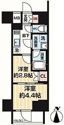 東京メトロ日比谷線 南千住駅 徒歩5分の賃貸マンション 4階2Kの間取り