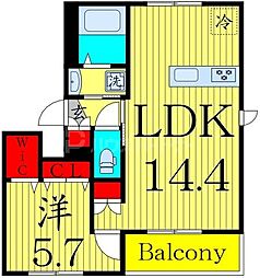東武伊勢崎線 曳舟駅 徒歩7分の賃貸マンション 2階1LDKの間取り