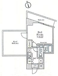 京成押上線 京成曳舟駅 徒歩7分の賃貸マンション 6階1Kの間取り