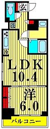 東武伊勢崎線 東向島駅 徒歩5分の賃貸マンション 9階1LDKの間取り
