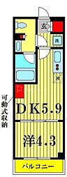 都営浅草線 本所吾妻橋駅 徒歩9分の賃貸マンション 9階1DKの間取り