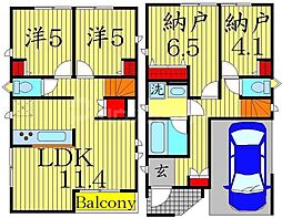 京成押上線 八広駅 徒歩9分の賃貸一戸建て 2階3SLDKの間取り