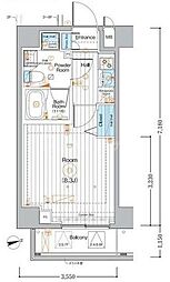 京成押上線 八広駅 徒歩10分の賃貸マンション 7階1Kの間取り