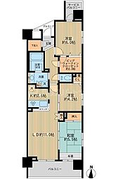 JR総武線 錦糸町駅 徒歩9分の賃貸マンション 10階3LDKの間取り