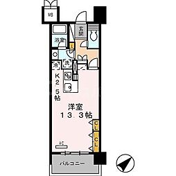 東京メトロ有楽町線 豊洲駅 徒歩6分の賃貸マンション 4階ワンルームの間取り