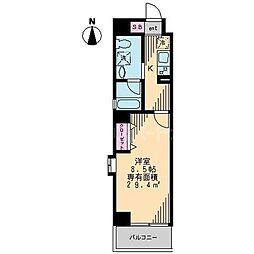都営新宿線 菊川駅 徒歩4分の賃貸マンション 5階1Kの間取り