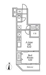 JR総武本線 錦糸町駅 徒歩5分の賃貸マンション 3階1DKの間取り