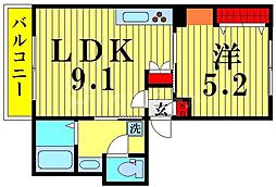 JR総武線 平井駅 徒歩7分の賃貸マンション 1階1LDKの間取り