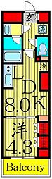 東京メトロ半蔵門線 錦糸町駅 徒歩5分の賃貸マンション 3階1LDKの間取り