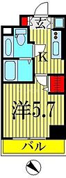 JR総武線 両国駅 徒歩10分の賃貸マンション 5階1Kの間取り
