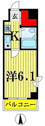 東京メトロ半蔵門線 錦糸町駅 徒歩9分の賃貸マンション 5階1Kの間取り
