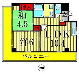 東京メトロ半蔵門線 錦糸町駅 徒歩7分の賃貸マンション 8階2LDKの間取り