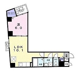 都営新宿線 大島駅 徒歩10分の賃貸マンション 4階1LDKの間取り