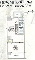 アイルグランデ浅草 1LDKの間取図画像