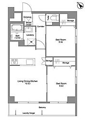 COMFORIA曳舟 2LDKの間取図画像
