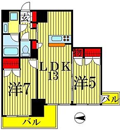 グランハイツ錦糸町 2LDKの間取図画像