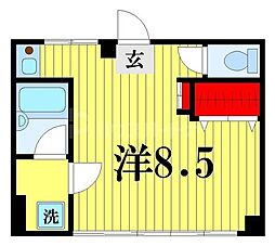 寿々川ビル ワンルームの間取図画像