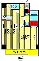 カトル・セゾン 1LDKの間取図画像