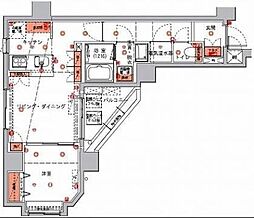 ハーモニーレジデンス東京イーストコア#005 1Kの間取図画像