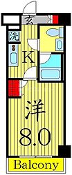 フュージョナル東墨田 1Kの間取図画像