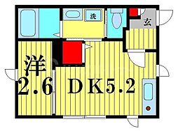 カーサオリーヴァ 1DKの間取図画像