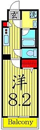 RELUXIA森下 1Kの間取図画像