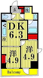 ルフレプレミアム向島 2DKの間取図画像