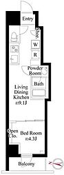 PrimalFront菊川 1LDKの間取図画像