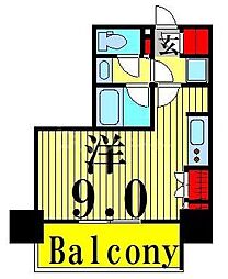 パークアクシス押上テラス ワンルームの間取図画像