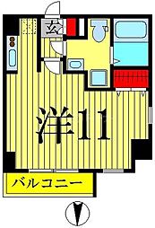 プライムアーバンスミヨシ2 ワンルームの間取図画像