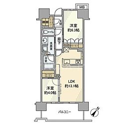 フラージュ押上 2LDKの間取図画像