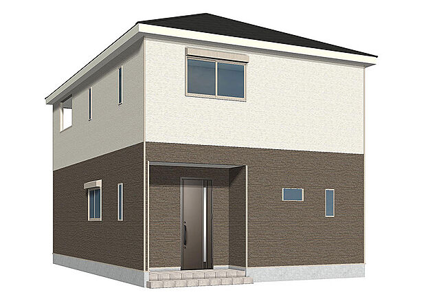 4号棟・外観写真。形や色合いは様々ですが、汚れが付きにくい「ナノ親水マイクロガード」加工を施した、厚さ16mmの外壁材（サイディング）を使用しております。   当物件の完成予想図も準備しております