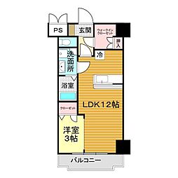ユニゾン貴船 5階1LDKの間取り