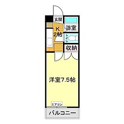 グランドヒルズF-1 1Kの間取図画像