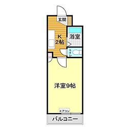グランドヒルズF-1 1Kの間取図画像