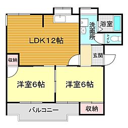 ビレッジ宝町B 2LDKの間取図画像